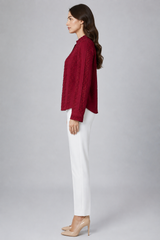 Women Maroon Embroidered Full sleeves Shirt