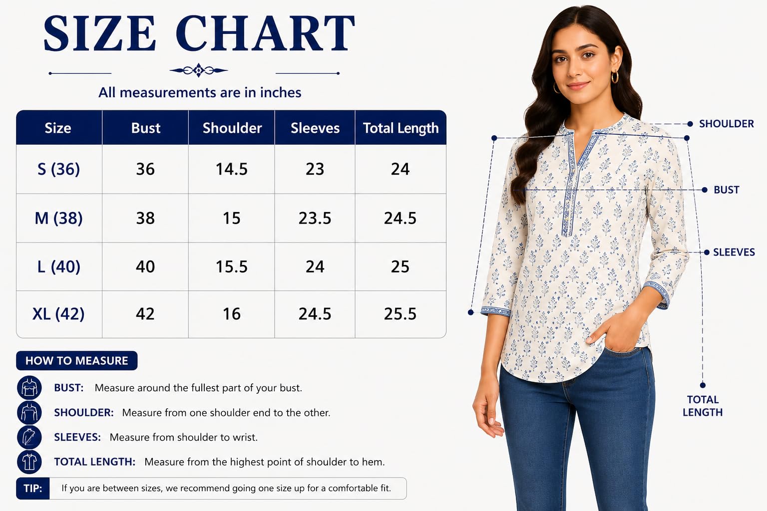 Blue Embroidered Panel Elegant Mandarin Collar Button-Down Shirt